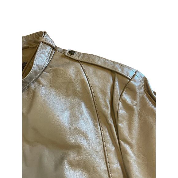 Vtg Van Cort Leather Bomber Jacket USA Made Light Brown Sz L 80s Stranger Things - Picture 4 of 16
